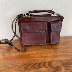 Mele 1880 Made in Italy Handmade Brown Leather Satchel